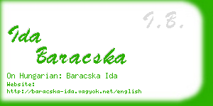 ida baracska business card